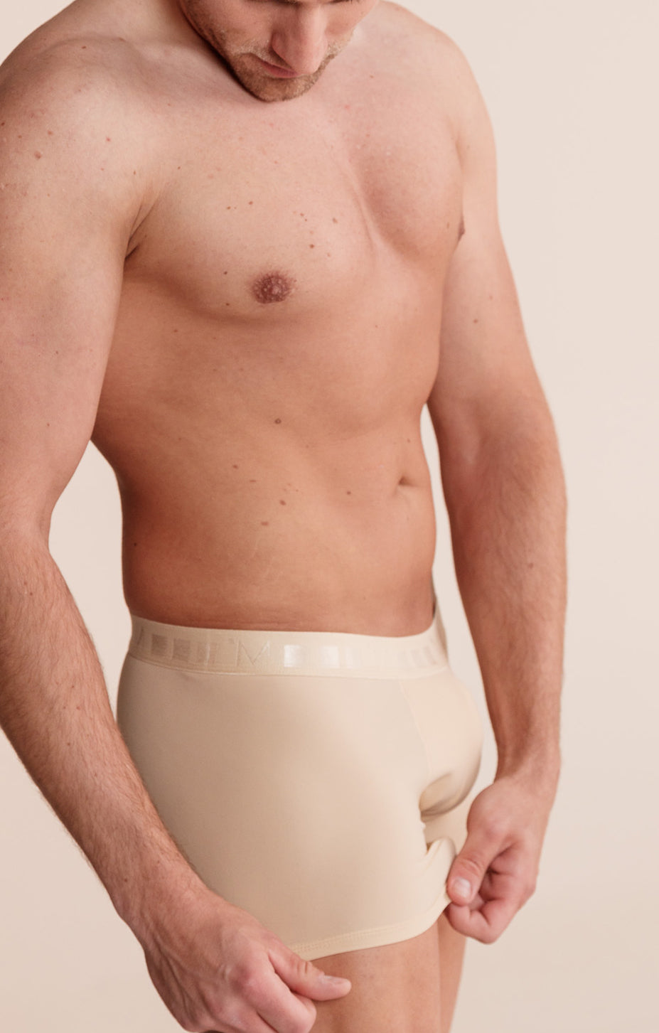 SECOND SKIN BOXER NATURAL с външен ластик от микрофибър