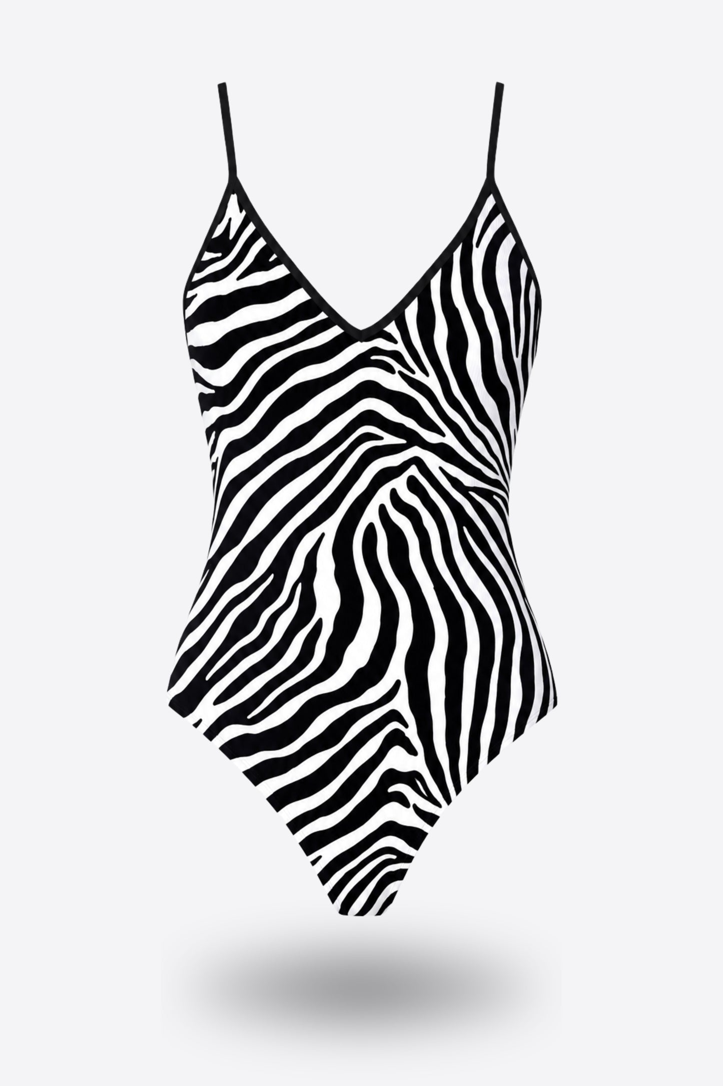 Цял бански BETTY ZEBRA с тънки презрамки и гладка материя