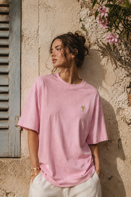 AMOUR PINK Oversize тениска от 100% памук