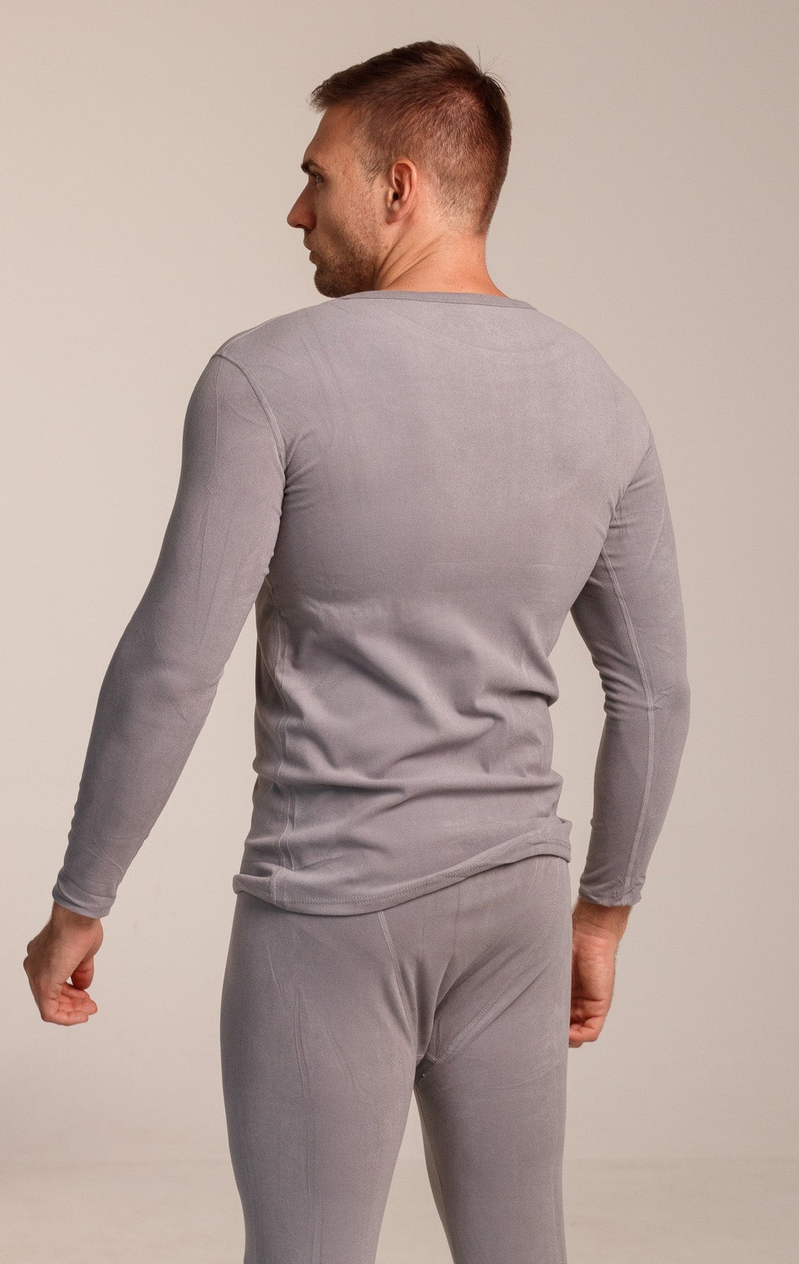 Мъжки сет термо бельо THERMA MEN GREY от две части блуза с дълъг ръкав и клин