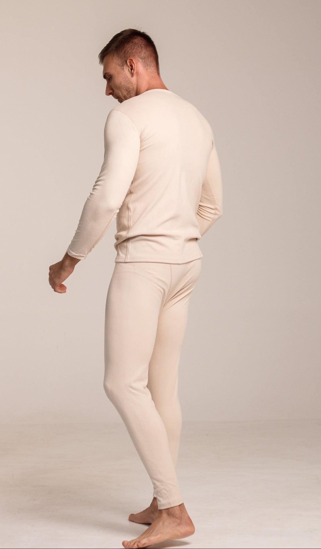 Мъжки сет термо бельо THERMA MEN BEIGE от две части блуза с дълъг ръкав и клин