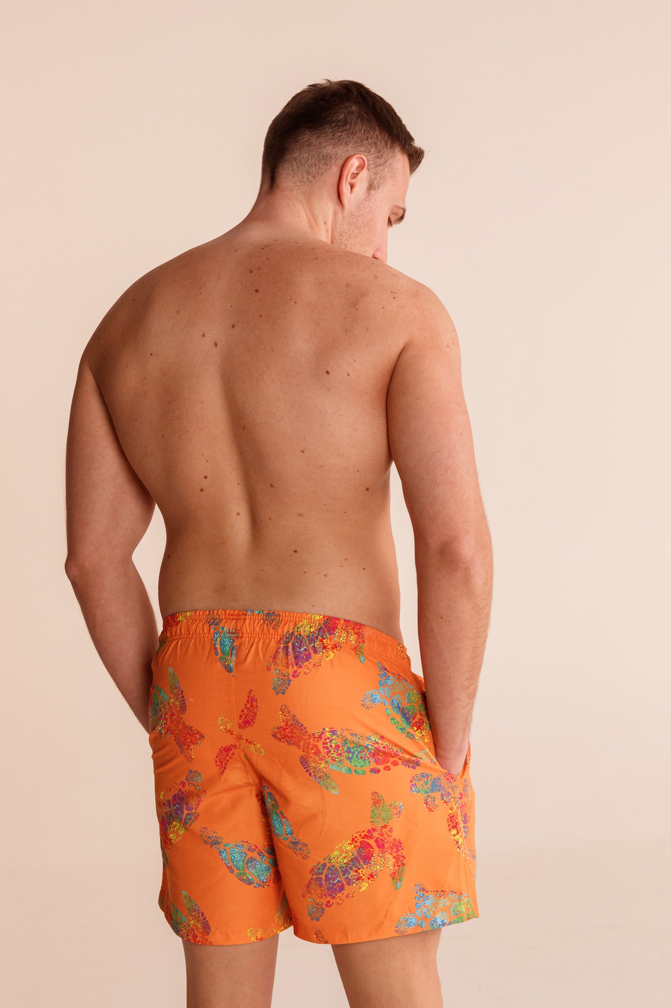 Бански шорти WAVE FIT SHELLY ORANGE от бързо съхнещ плат