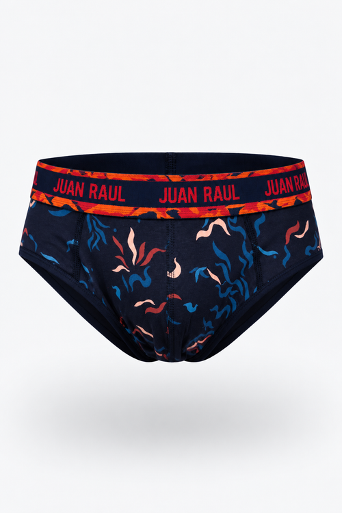Мъжки слип RAUL BRIEFS ABSTRACT с външен ластик от памук и еластан