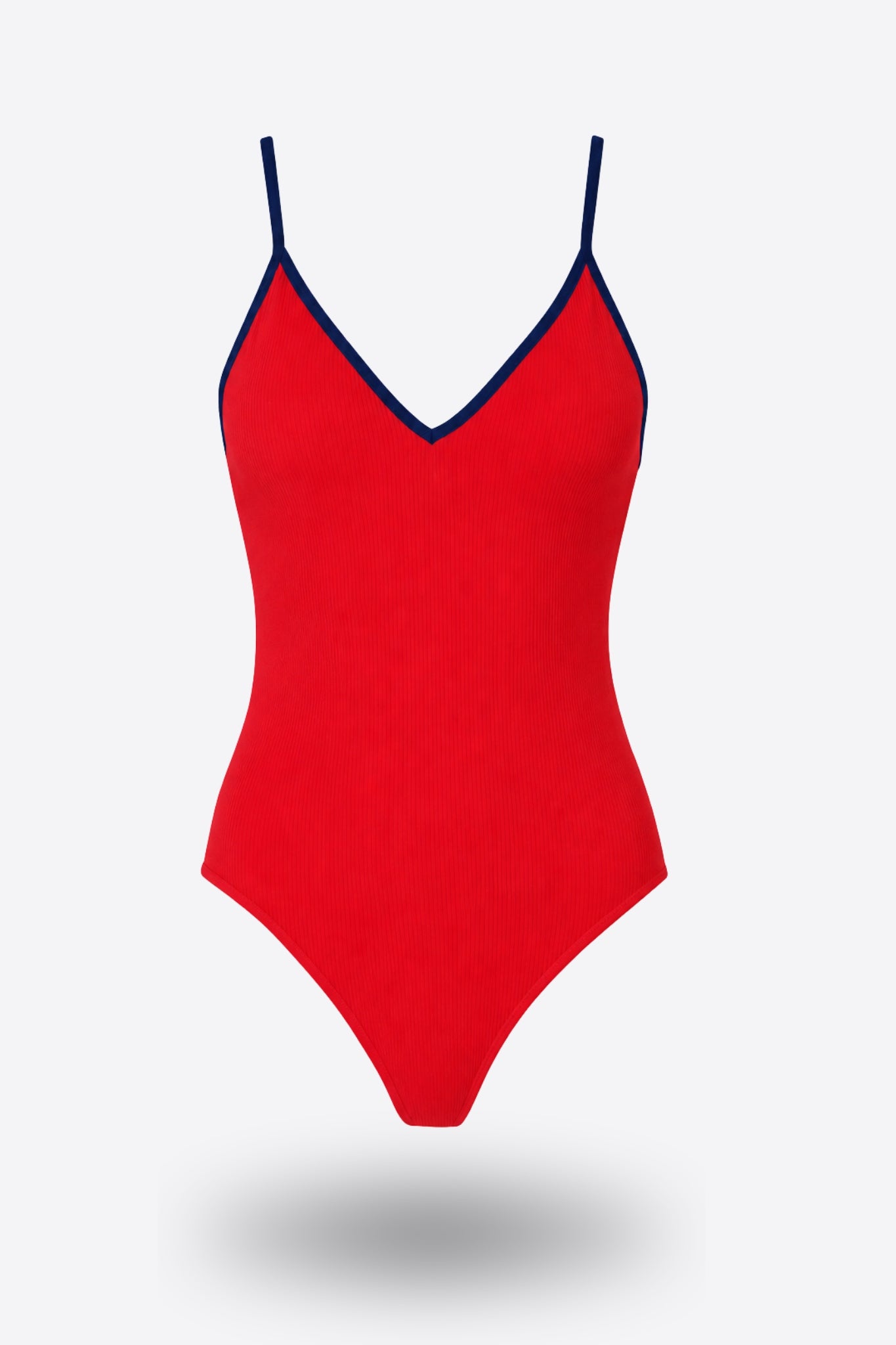 Цял бански BETTY SPICY с тънки презрамки и рипсена текстура