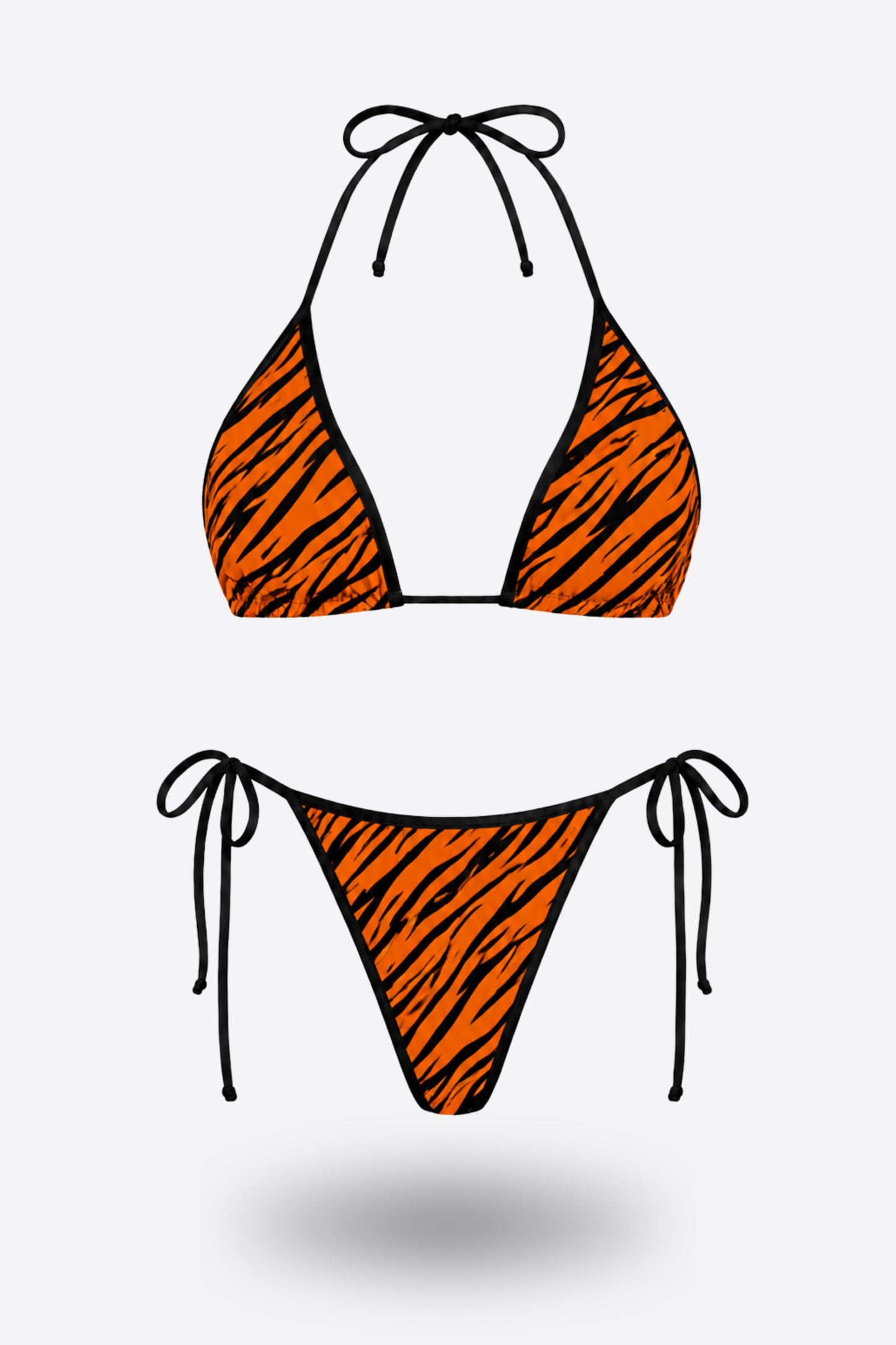 Комплект бански KIKI TIGER с триъгълна горна част и танга долнище с връзки