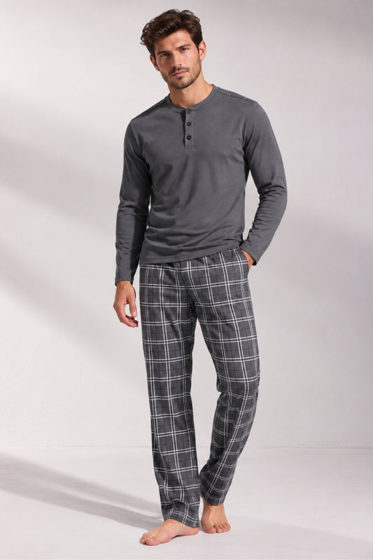 Мъжка пижама комплект ROCCO MEN GREY от две части