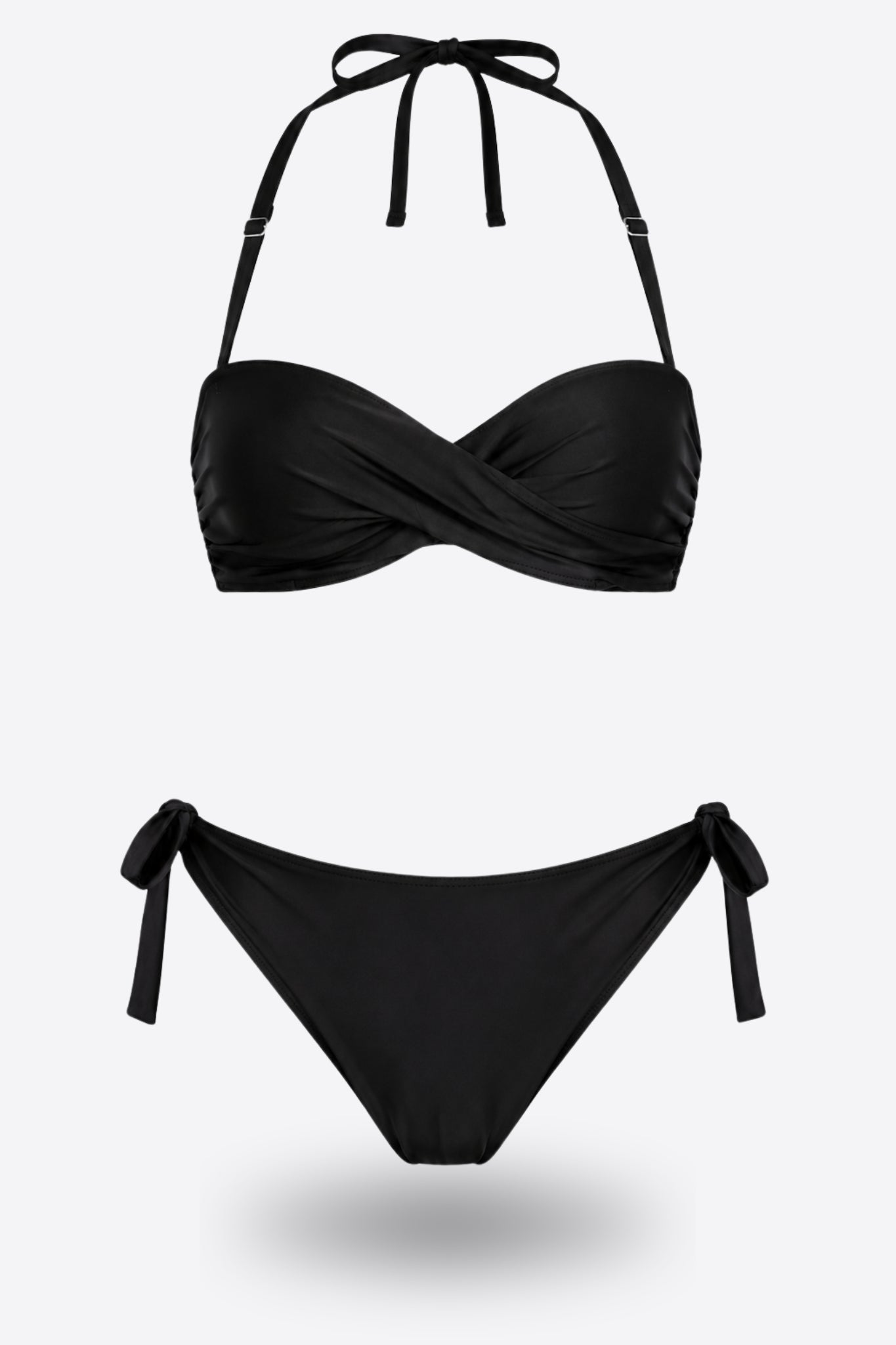 Бански комплект MAYA PUSH UP BLACK бриджитка и бикина с връзване