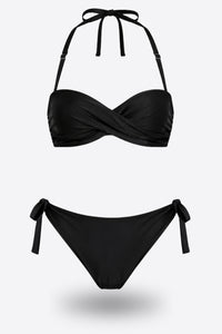 Бански комплект MAYA PUSH UP BLACK бриджитка и бикина с връзване