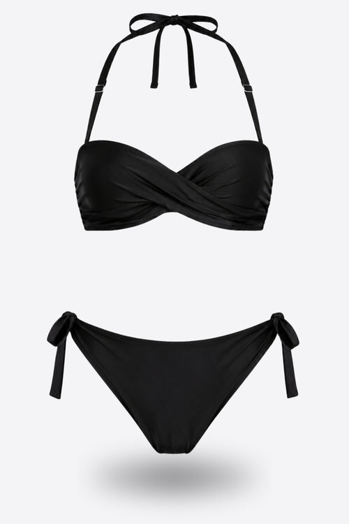 Бански комплект MAYA PUSH UP BLACK бриджитка и бикина с връзване