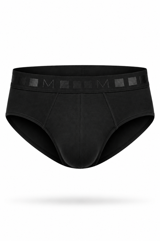 Comfort BREIFS BLACK с външен ластик от памук и еластан