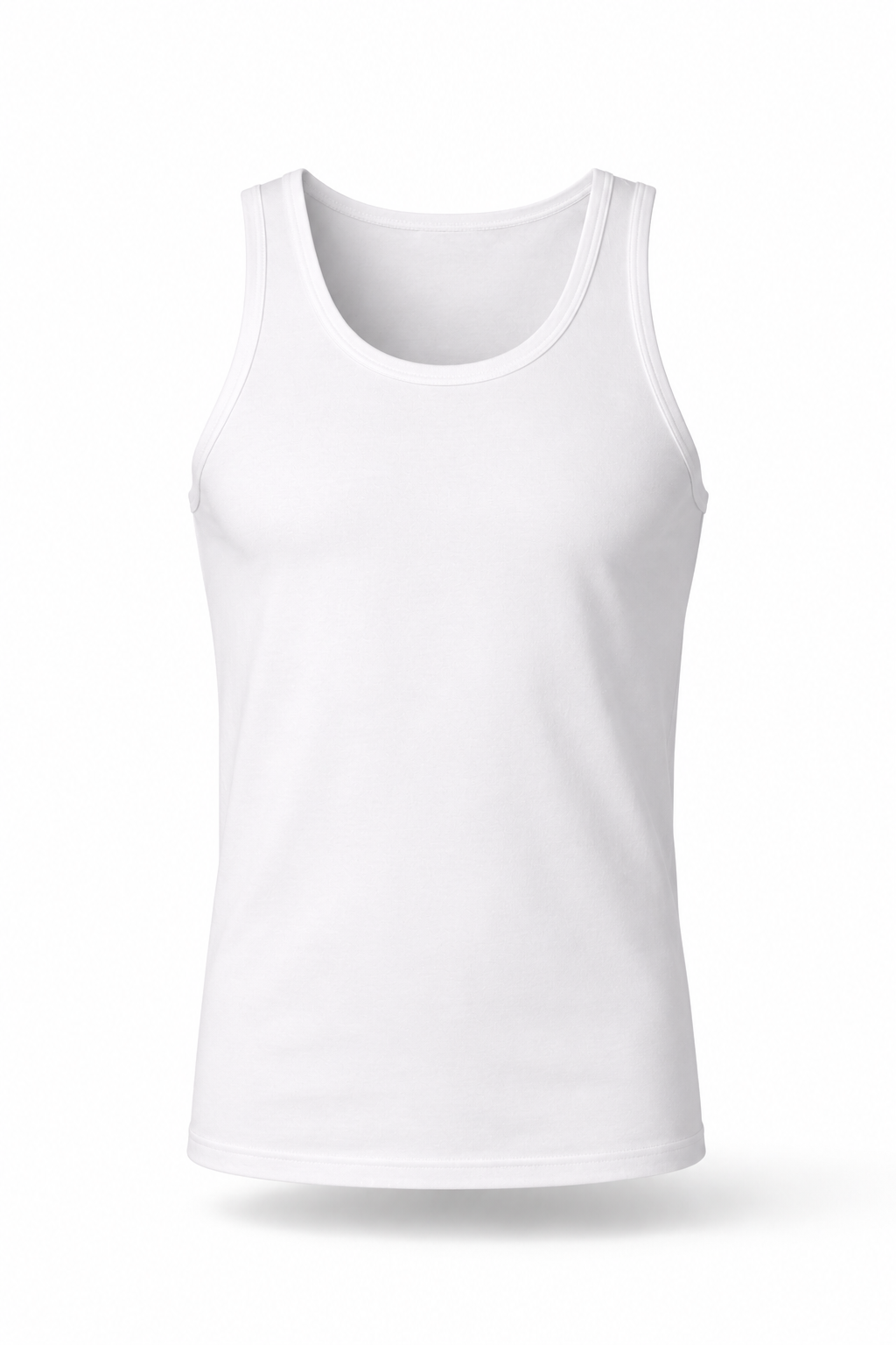 Premium Fit WHITE мъжки потник от памук с еластан
