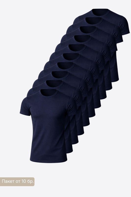 10 PACK Comfort SlimFit NAVY мъжка тениска от памук с еластан