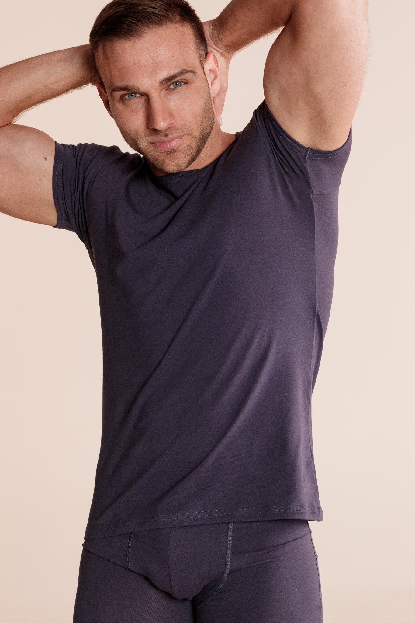 Comfort SlimFit GREY мъжка тениска от памук с еластан