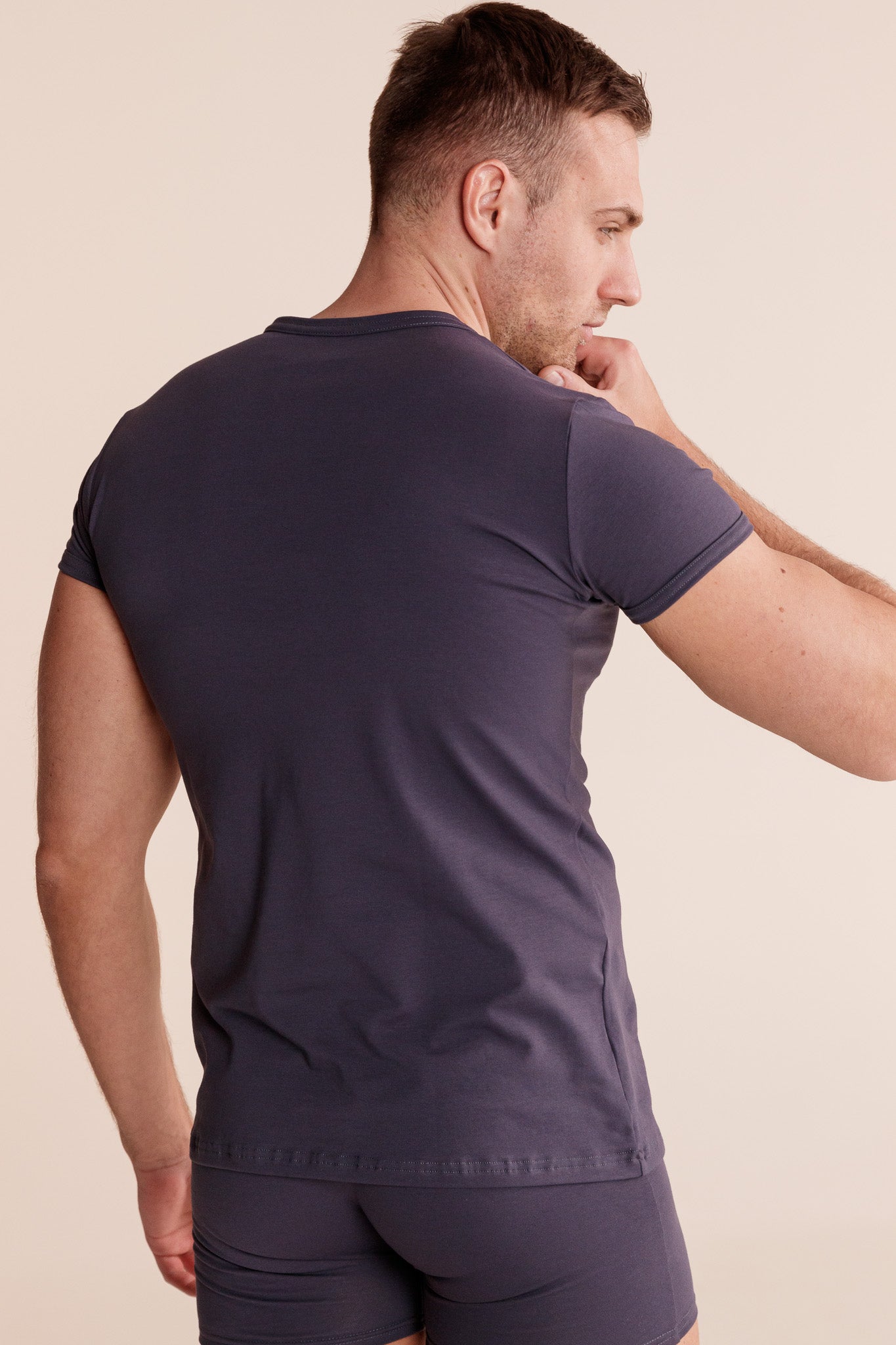 Comfort SlimFit GREY мъжка тениска от памук с еластан