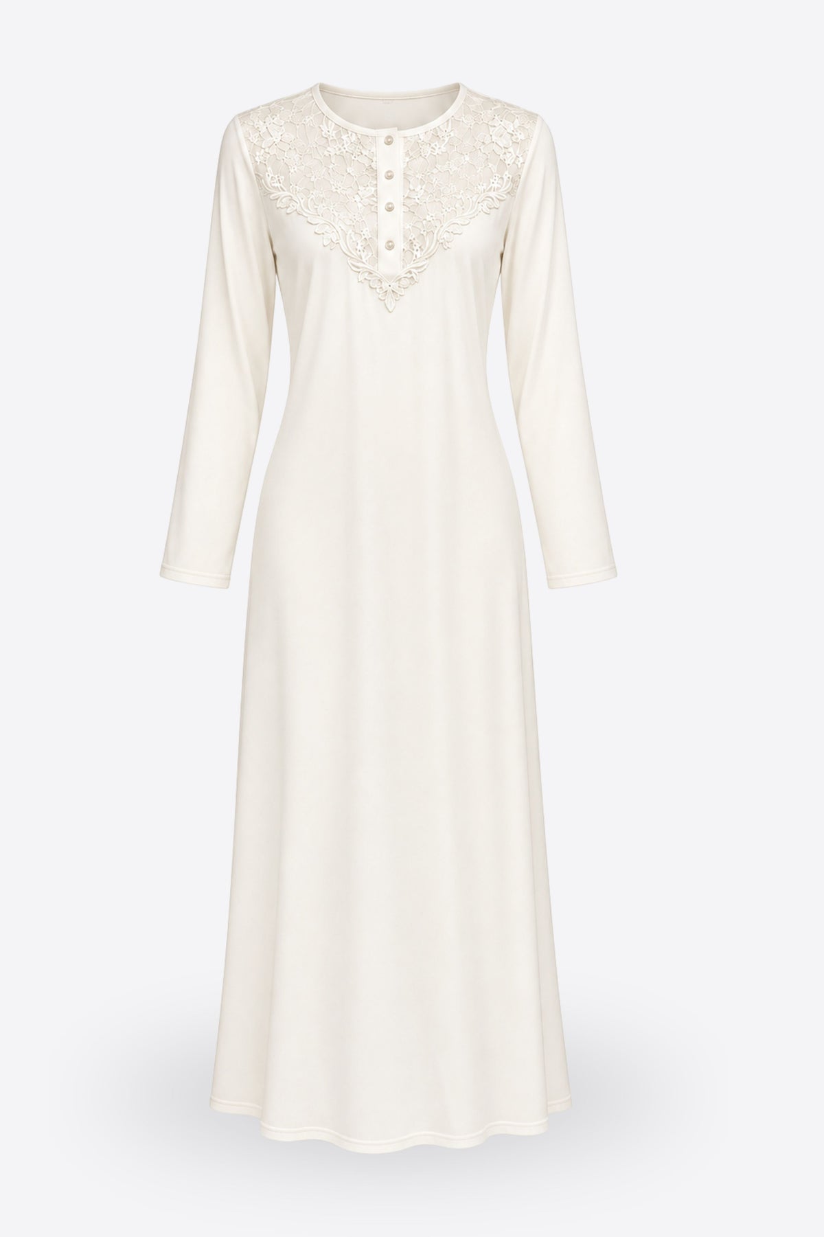 Дамски комплект халат и нощница ALMA IVORY от две части