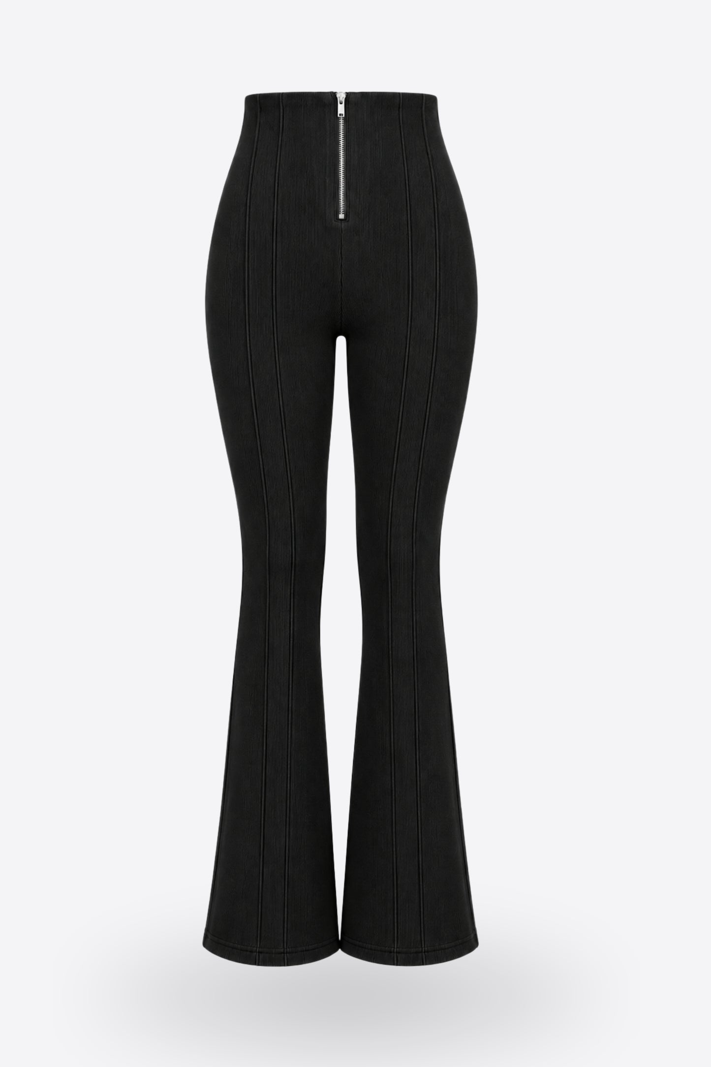 Дамски клин CELINE BLACK висока талия рипсена материя