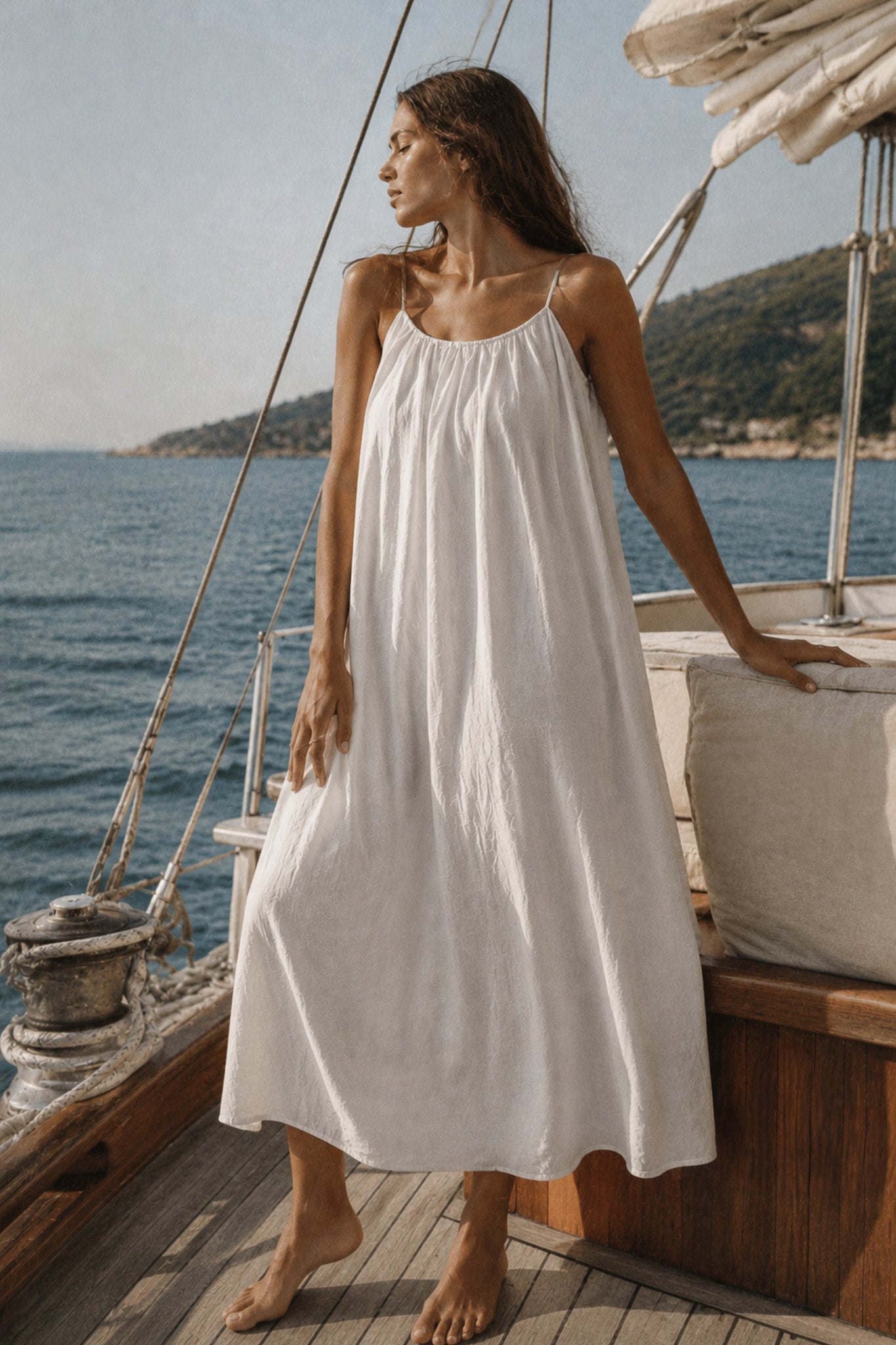 CLAVDIA IVORY Ефирна лятна рокля с регулация
