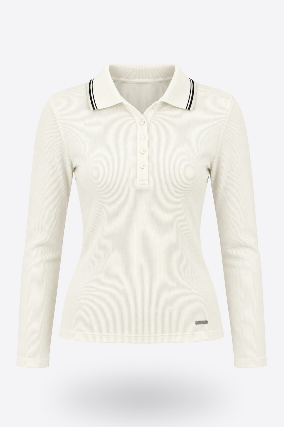 Дамска спортна ризка LOREN RIB SHIRT IVORY  рипсена материя от памук