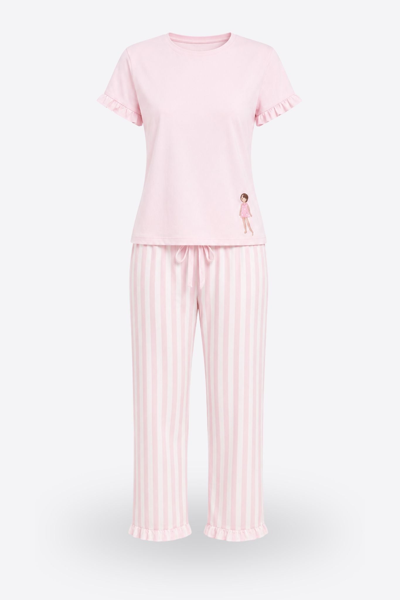 Пижама комплект GIRLY CANDY от памук с тениска и дълъг панталон