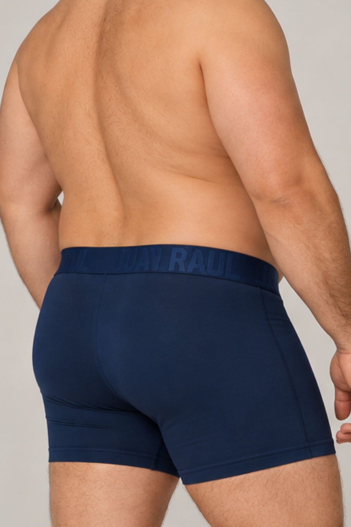 Мъжки макси боксер RAUL MAXI BOXER NAVY  с външен ластик от памук и еластан