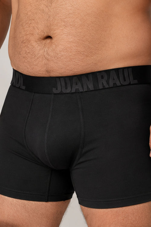 Мъжки макси боксер RAUL MAXI BOXER BLACK  с външен ластик от памук и еластан