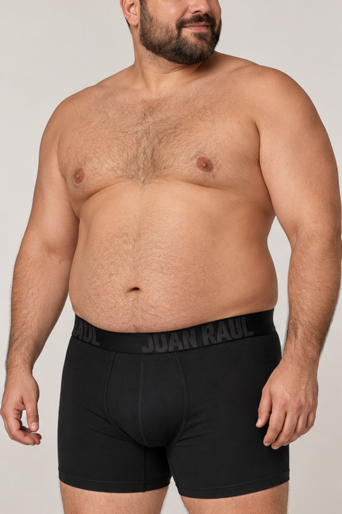Мъжки макси боксер RAUL MAXI BOXER BLACK  с външен ластик от памук и еластан