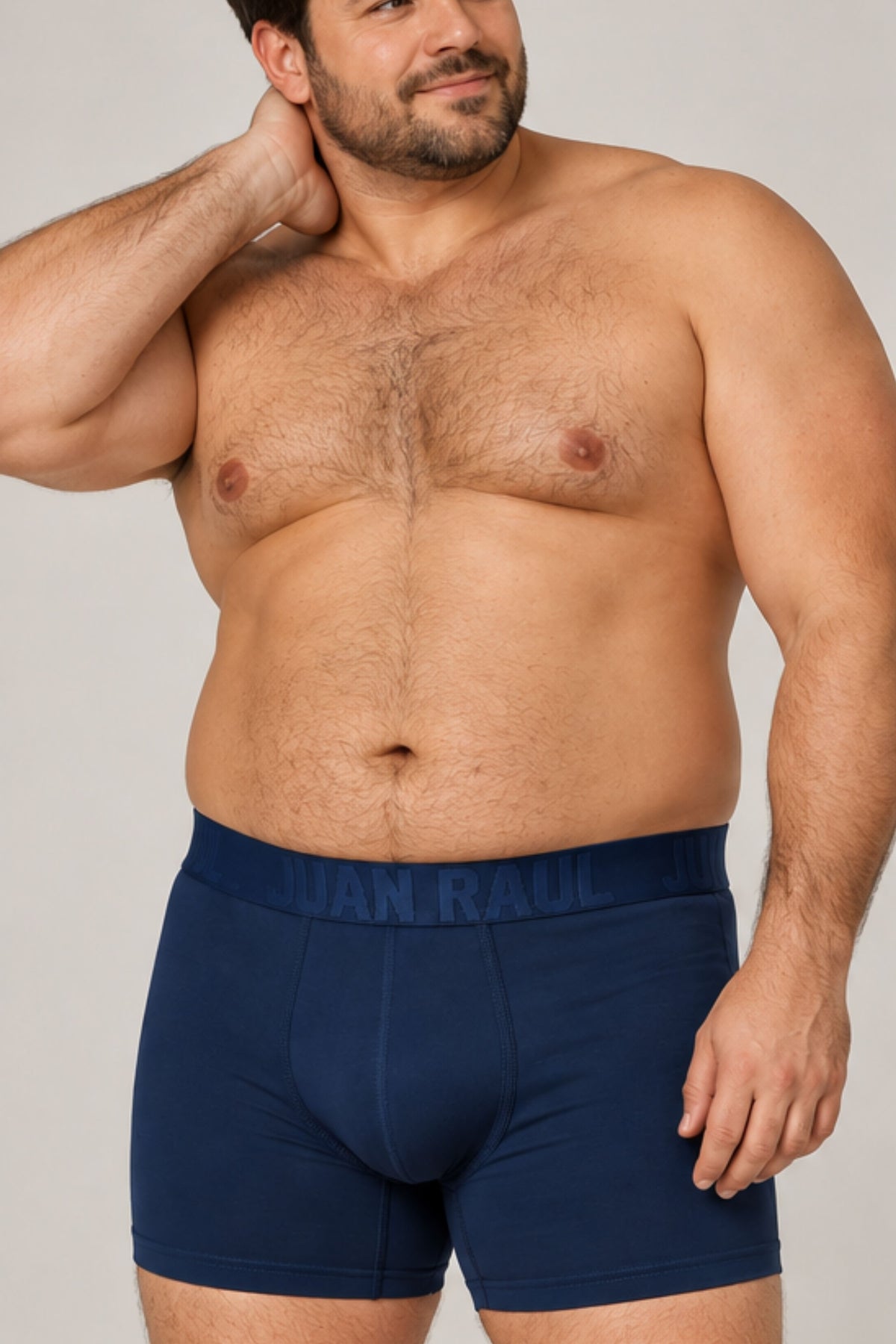 Мъжки макси боксер RAUL MAXI BOXER NAVY  с външен ластик от памук и еластан