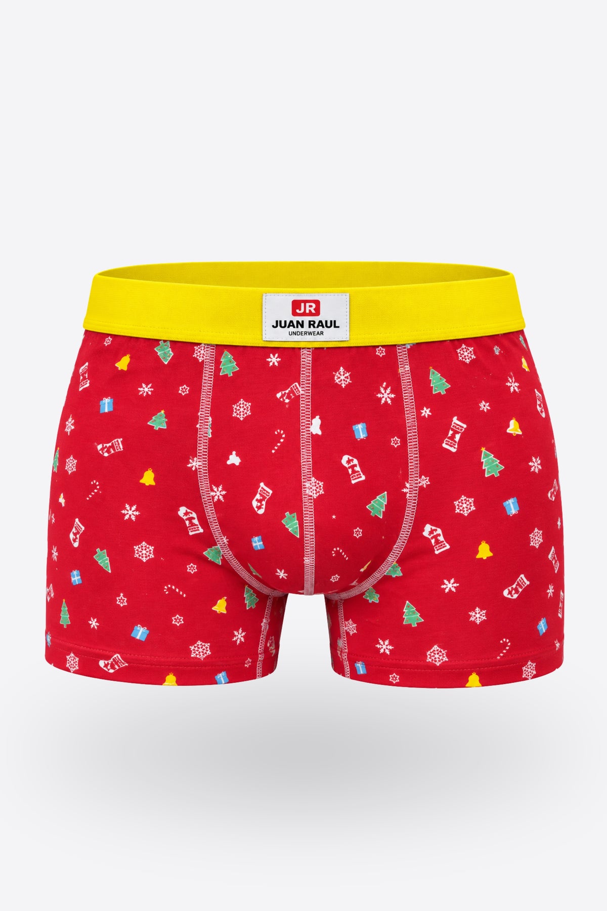 Мъжки коледен боксер RAUL BOXER XMAS RED с външен ластик от памук и еластан