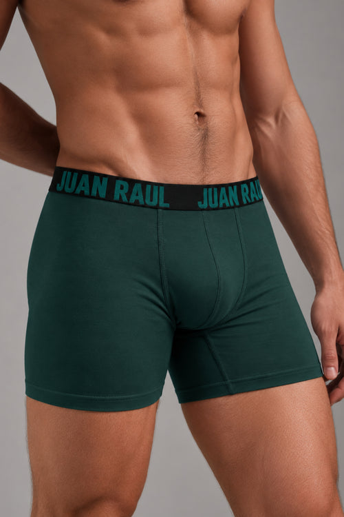 Мъжки боксер RAUL BOXER EMERALD с външен ластик от памук и еластан