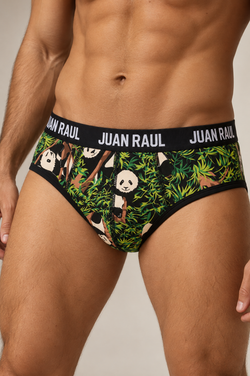 Мъжки слип RAUL BRIEFS PANDAS  с външен ластик от памук и еластан