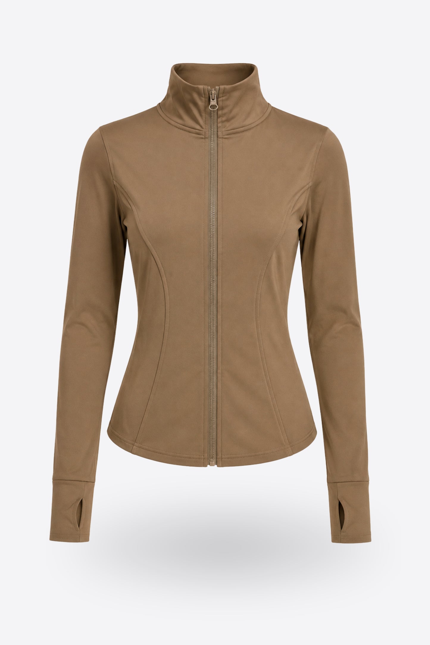 Дамско горнище LEONA ZIP TOP MOCHA памук и вискоза