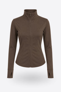 Дамско горнище LEONA ZIP TOP CHOCOLATE памук и вискоза