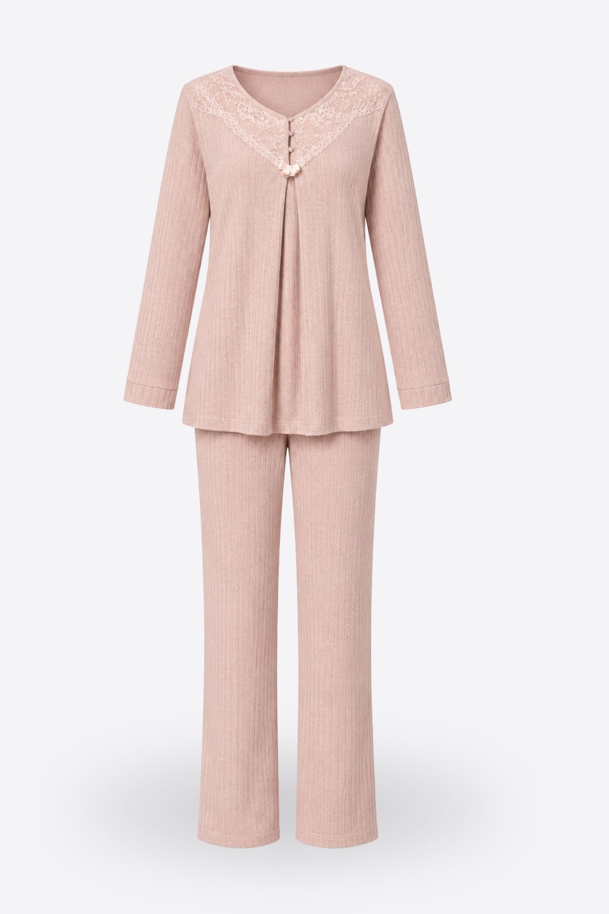 Дамски комплект LUNA GREY COZY от три части халат, блуза и панталон