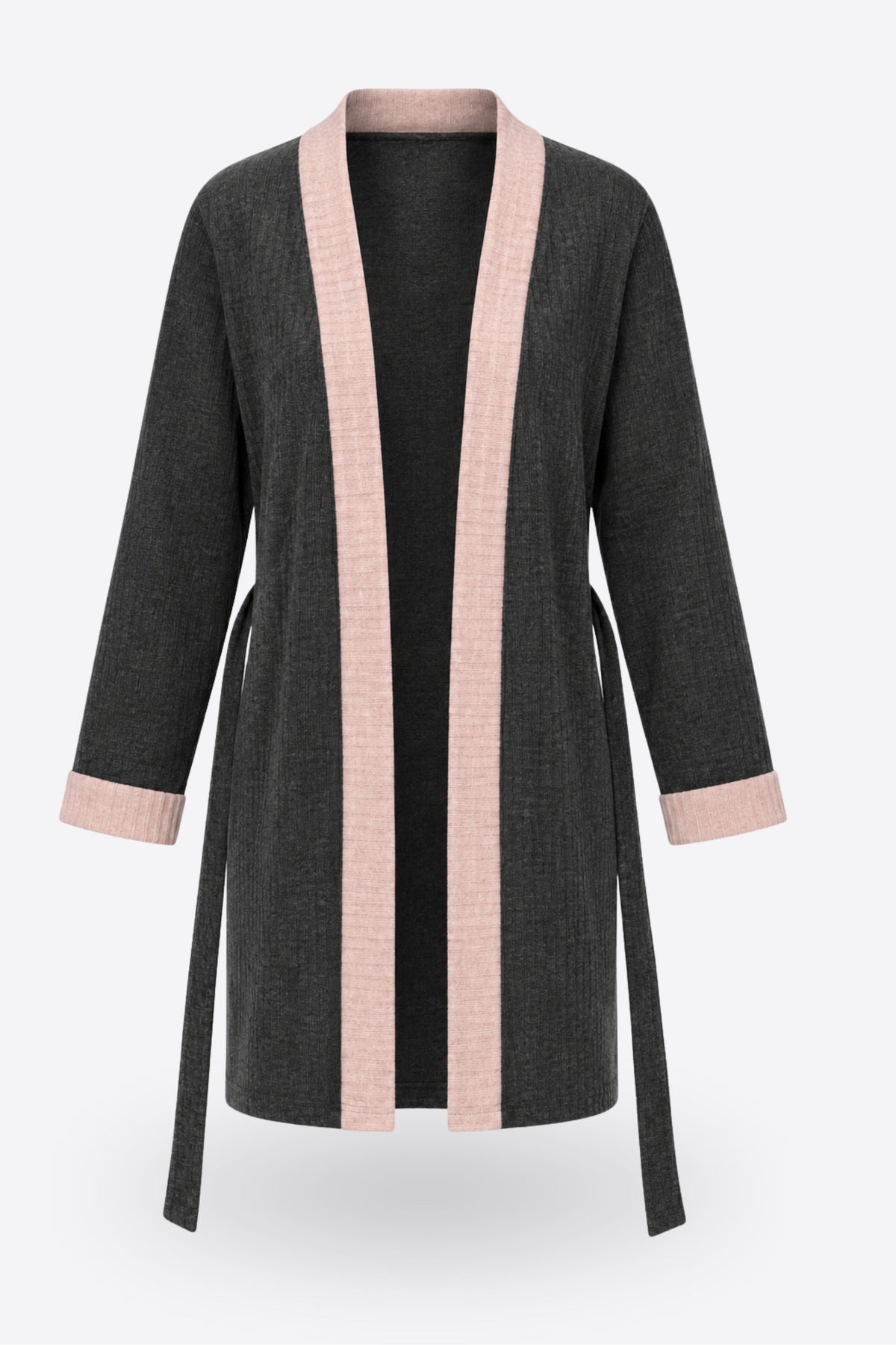 Дамски комплект LUNA GREY COZY от три части халат, блуза и панталон