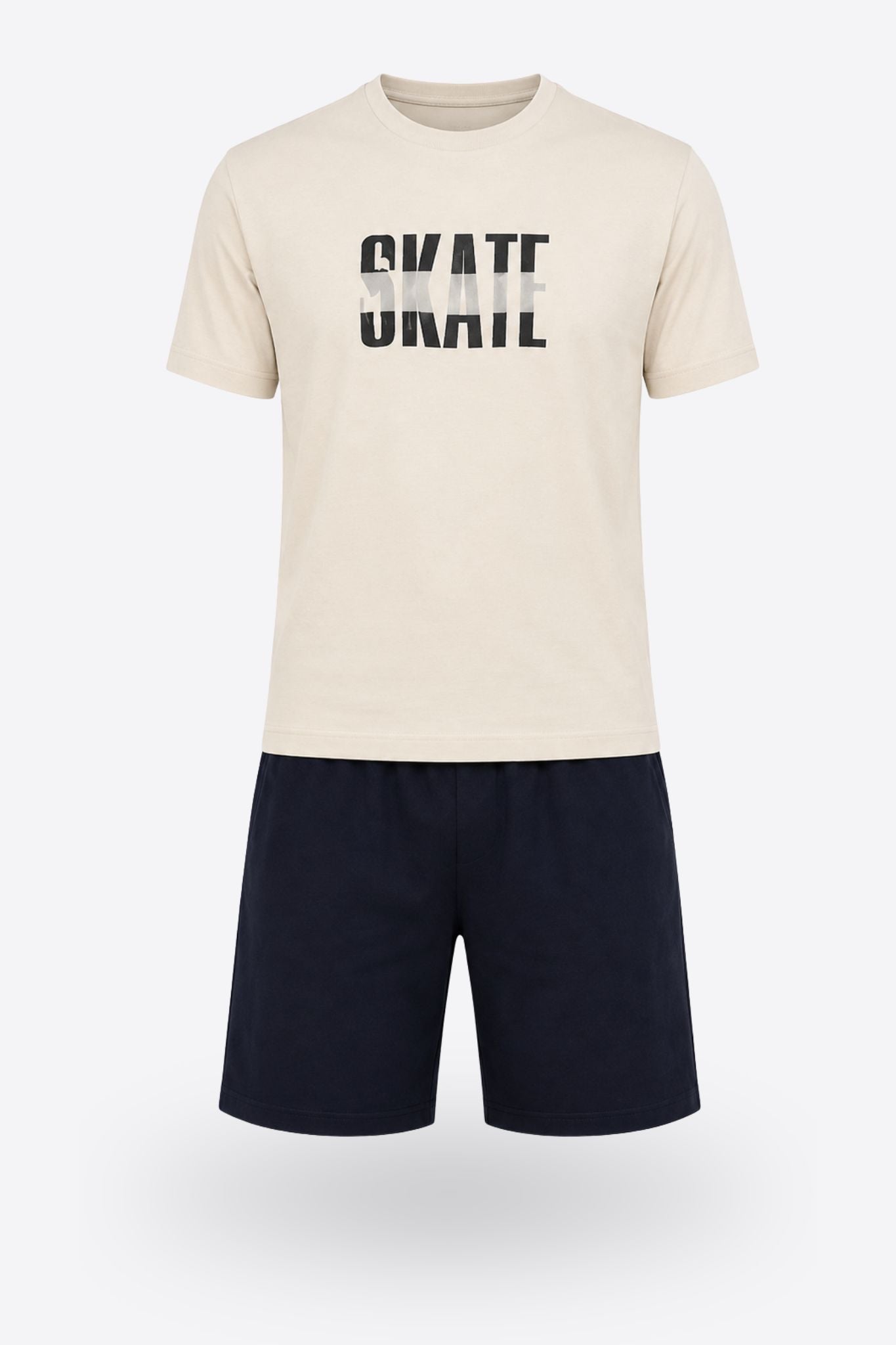 Мъжка лятна пижама BEIGE от памук