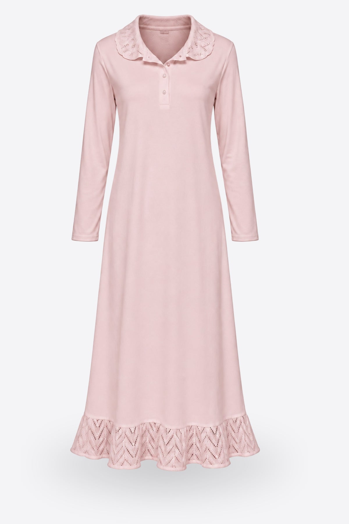 Дамски комплект халат и нощница NOA BABY PINK от две части фино плетиво