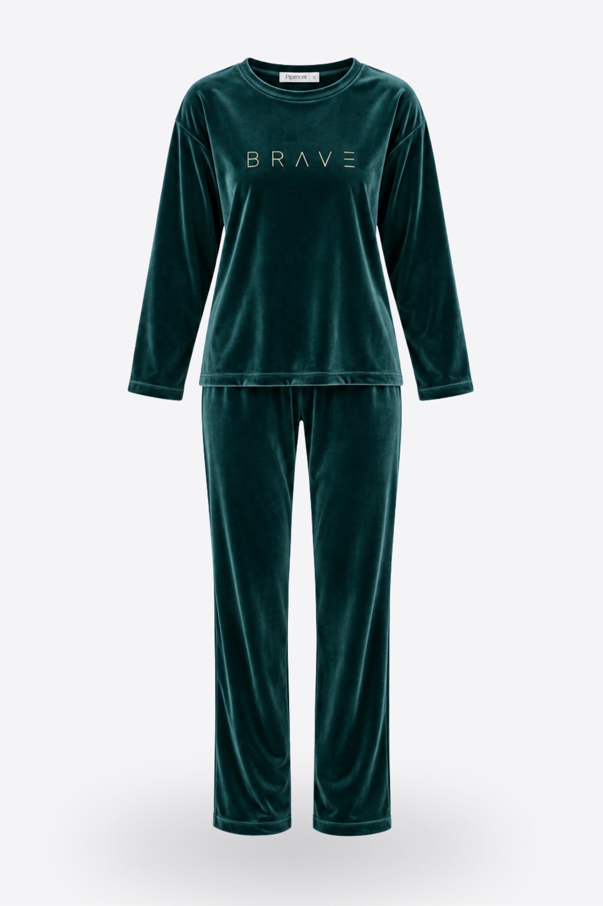 Дамска кадифена пижама FRANSIZ VELVET EVERGREEN от две части