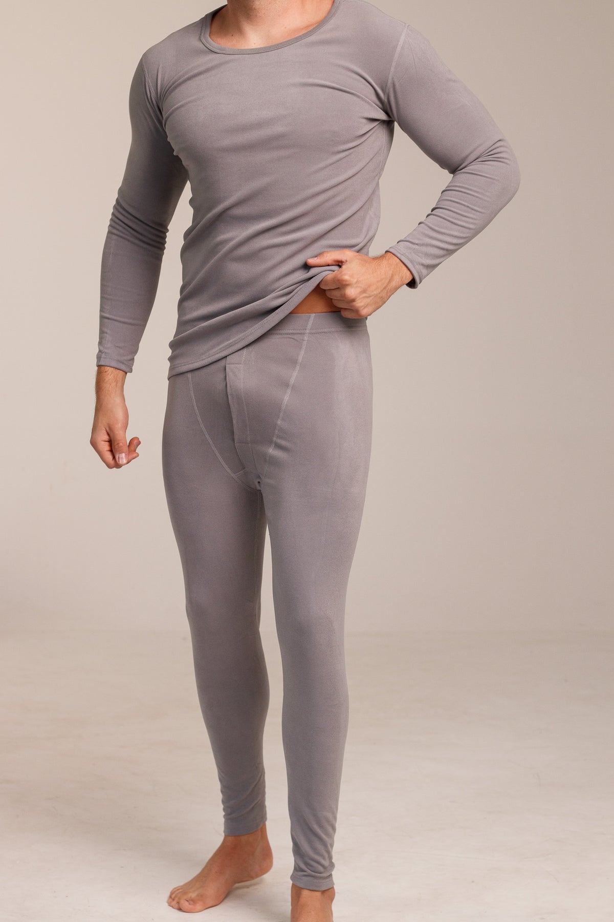 Мъжки сет термо бельо THERMA MEN GREY от две части блуза с дълъг ръкав и клин