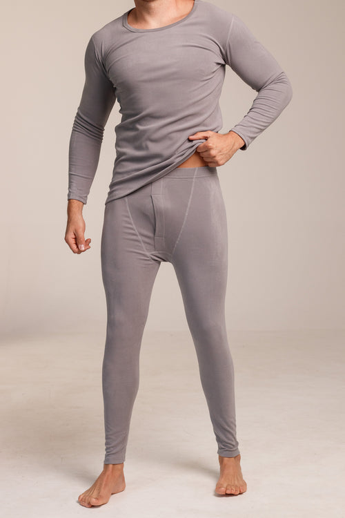 Мъжки сет термо бельо THERMA MEN GREY от две части блуза с дълъг ръкав и клин