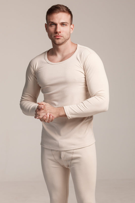 Мъжки сет термо бельо THERMA MEN BEIGE от две части блуза с дълъг ръкав и клин