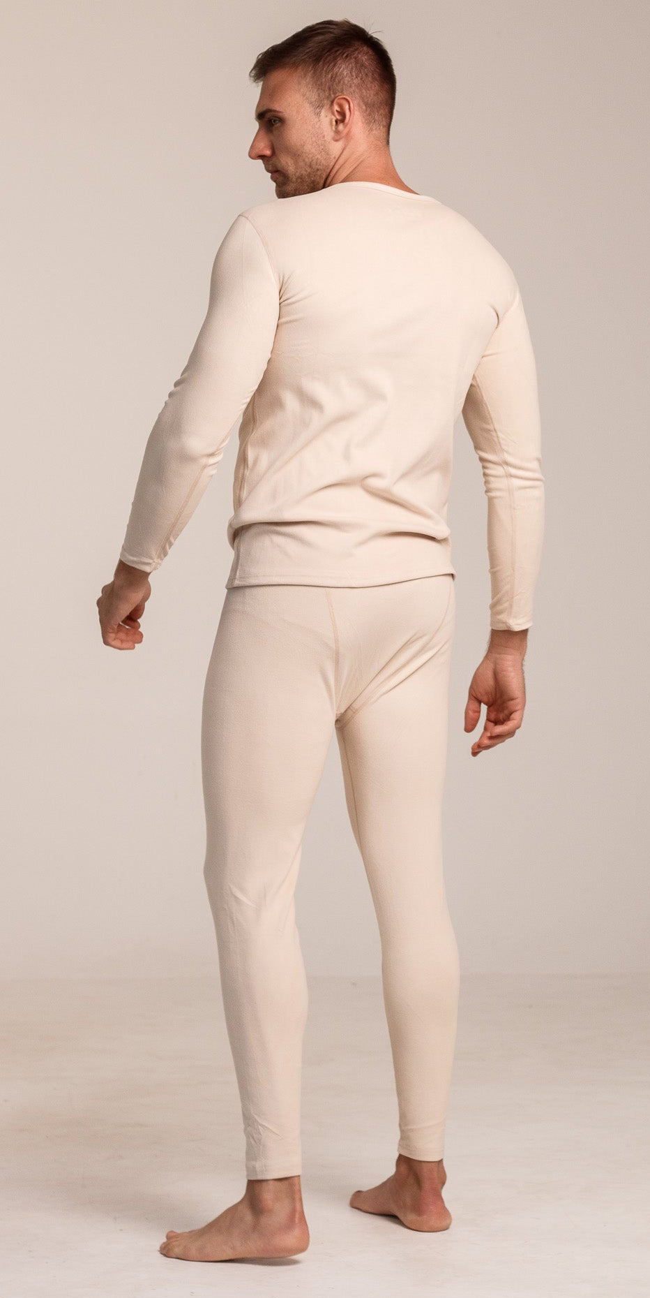 Мъжки сет термо бельо THERMA MEN BEIGE от две части блуза с дълъг ръкав и клин