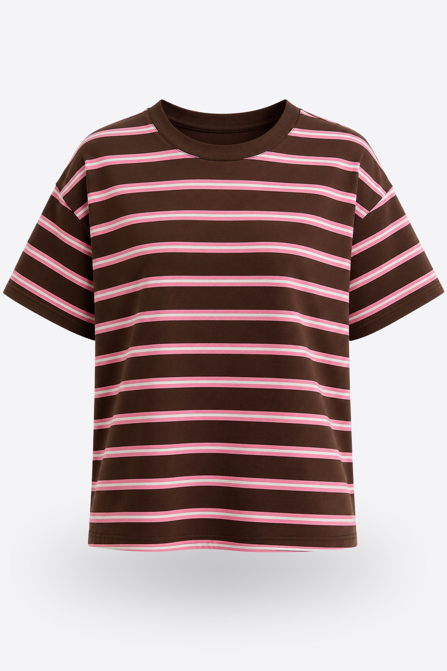 STRIPE BROWN Oversize тениска от 100% памук
