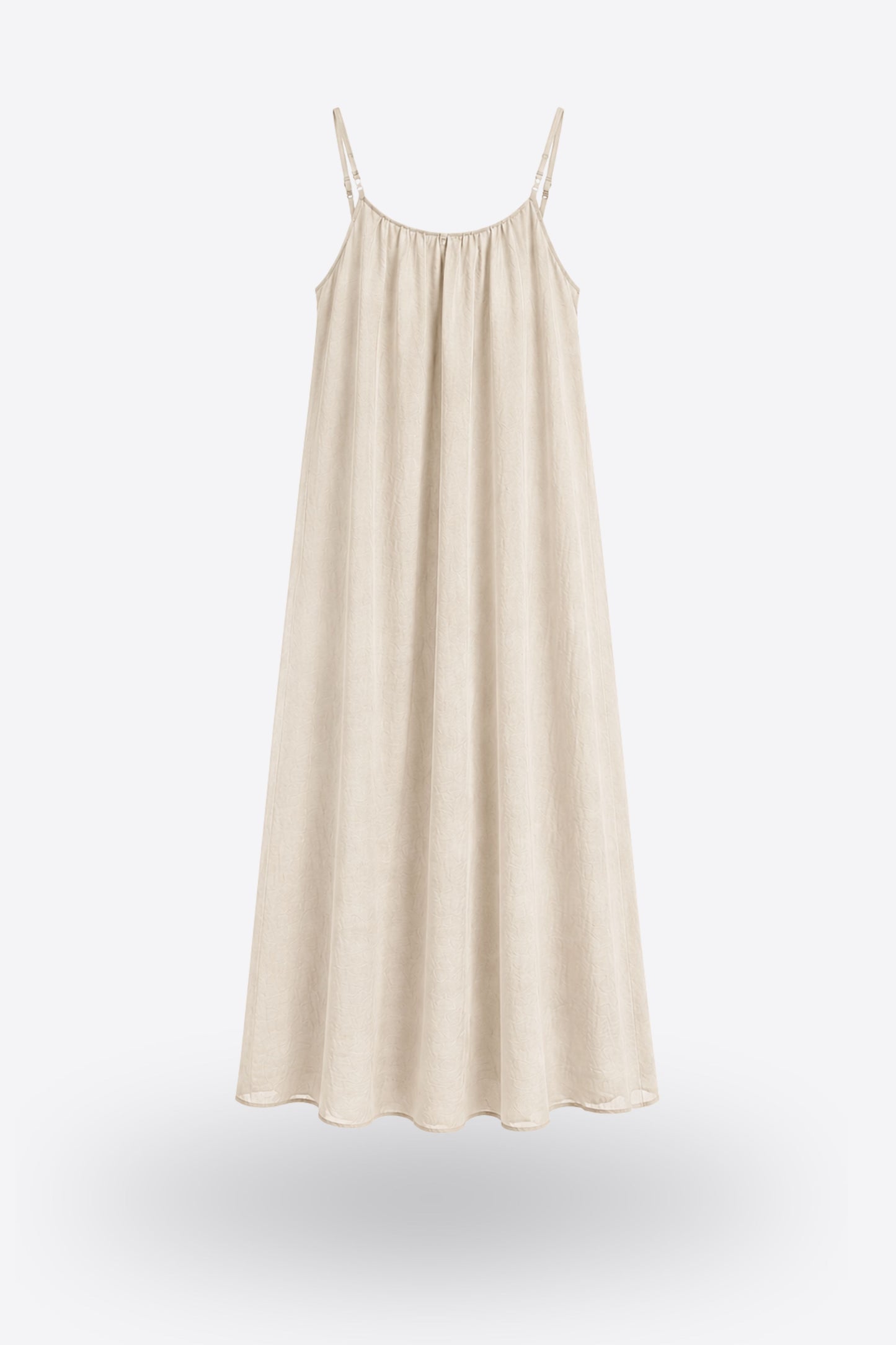 CLAVDIA BEIGE SAND Ефирна лятна рокля с регулация