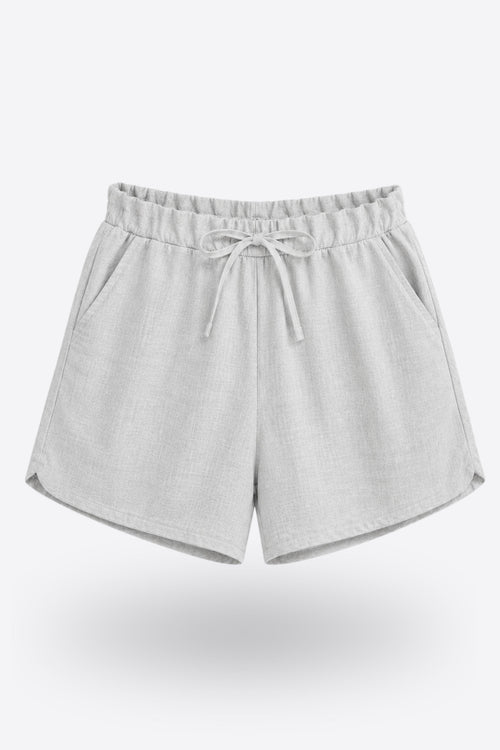 KAVI SHORTS LIGHT GREY – Памучни къси панталонки с връзки
