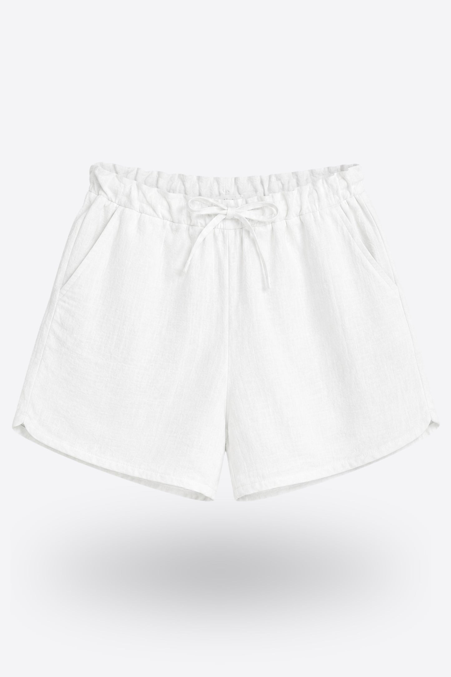 KAVI SHORTS IVORY – Памучни къси панталонки с връзки