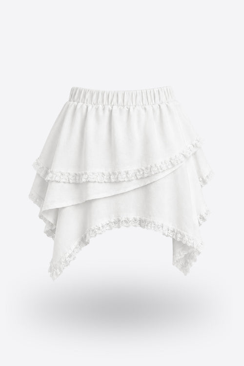 BIBI SKIRT WHITE Пола-шорти с волани